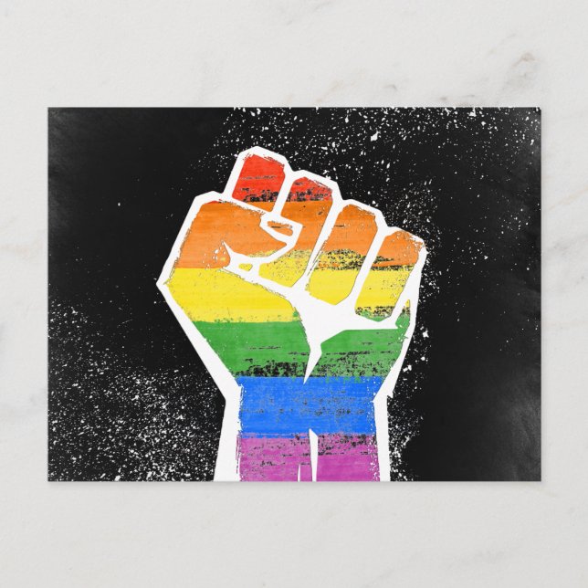 Carte Postale Poing arc-en-ciel (Devant)