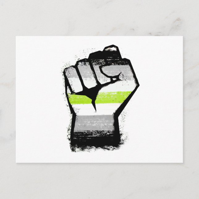 Carte Postale Poing de protestation agender (Devant)