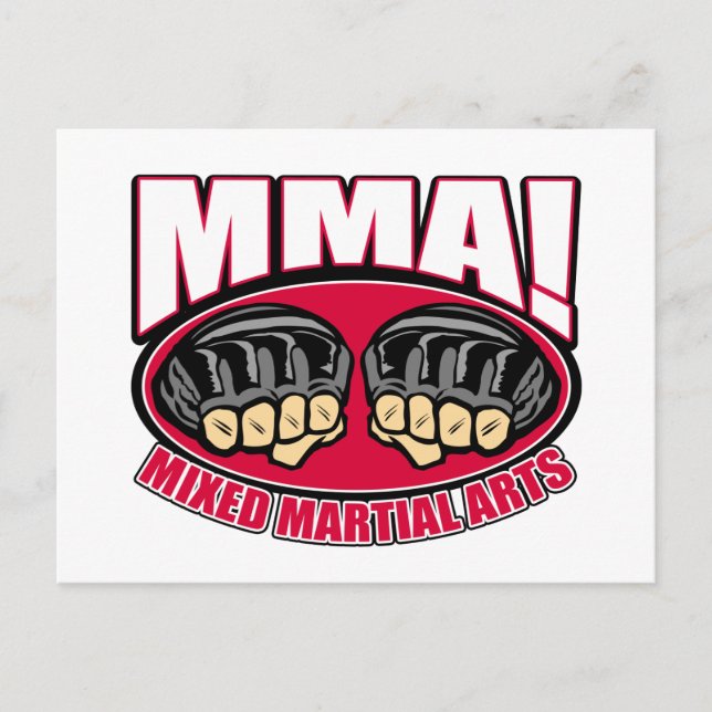 Carte Postale Poings mixed martial art (Devant)