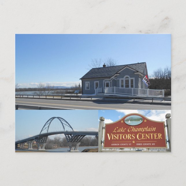 Carte Postale Point de couronne du pont Champlain New York (Devant)