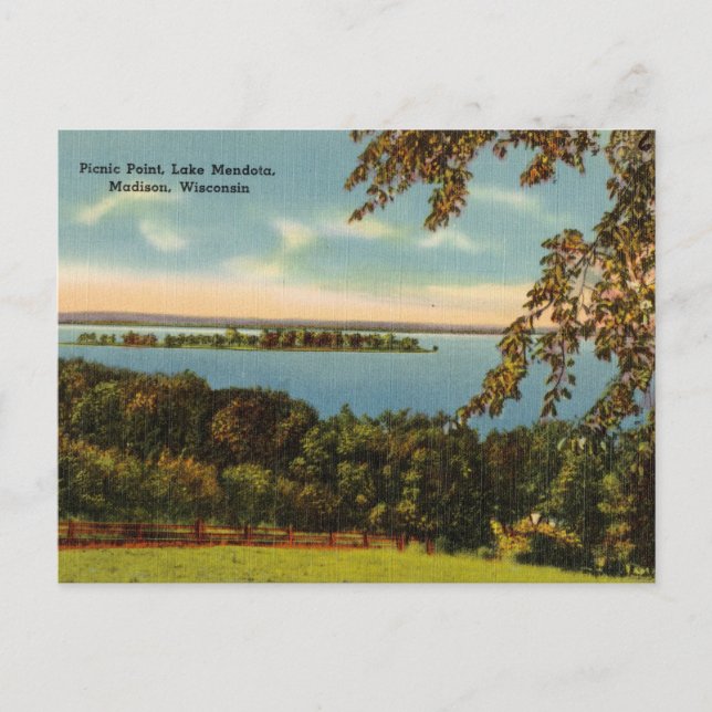 Carte Postale Point de pique-nique, Lac Mendota, Madison, Wiscon (Devant)