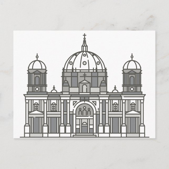 Carte Postale Point de repère du monde de cathédrale de Berlin (Devant)