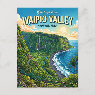 Carte Postale Point de vue de la vallée de Waipio Hawaii
