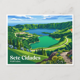 Carte Postale Point de vue de Lagoa das Sete Cidades Portugal