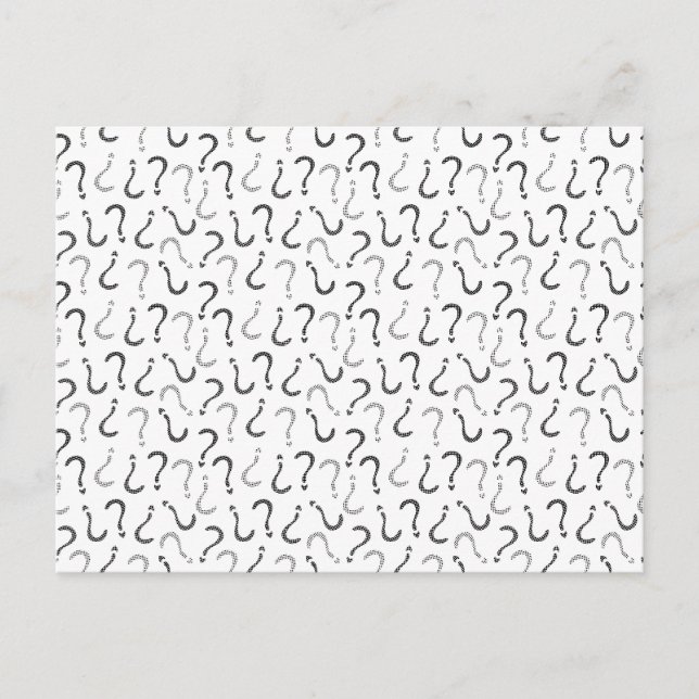 Carte Postale Point d'interrogation noir motif sans couture (Devant)