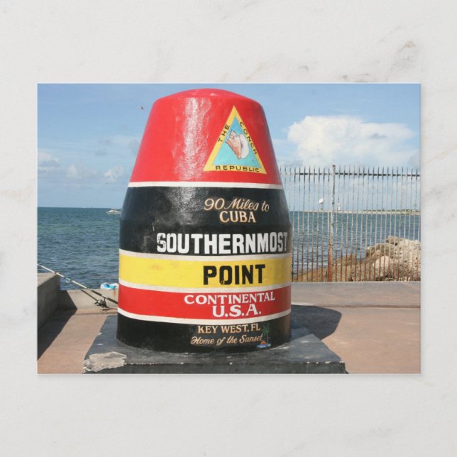 Carte Postale Point le plus au sud des États-Unis, Key West (Devant)