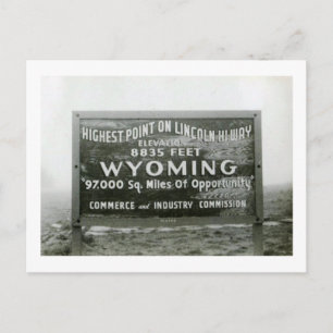 Carte Postale Point le plus élevé sur Lincoln Hi-Way, Wyoming Vi