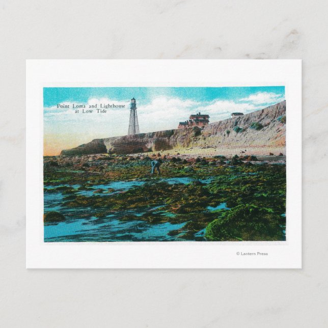 Carte Postale Point Loma and Lighthouse at Low Tide (Devant)