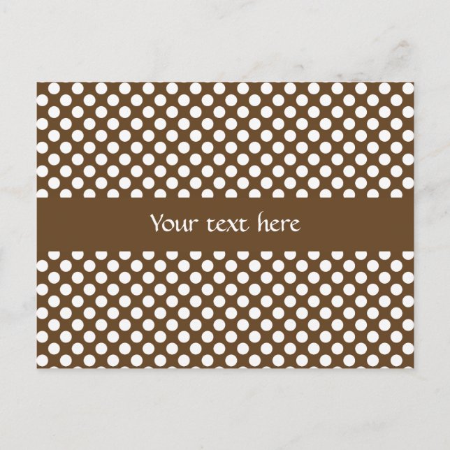 Carte Postale Point Polka Brown et blanc (Devant)