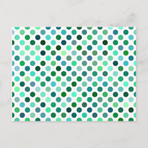 Carte Postale Point Polka vert et bleu
