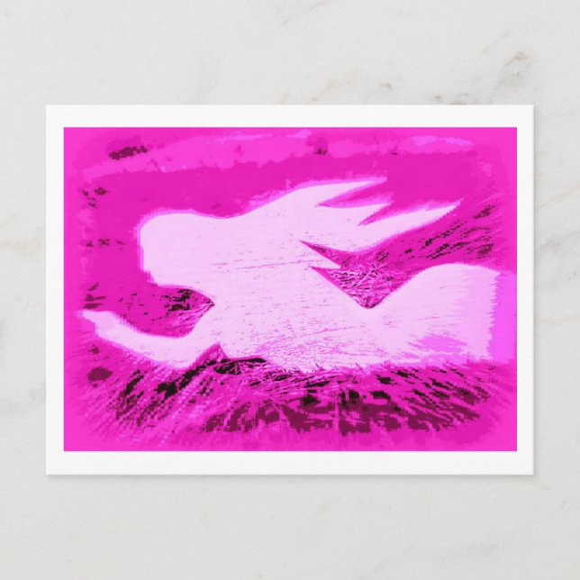 Carte Postale pointant rose mermaid (Devant)