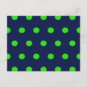 Carte postale Pointe Polka (bleu marine et vert ci