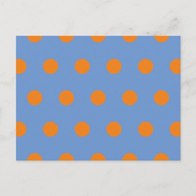 Carte postale Pointe Polka (Denim Blue & Orange) (Devant)