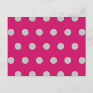Carte postale Pointe Polka (rose et gris chauds)