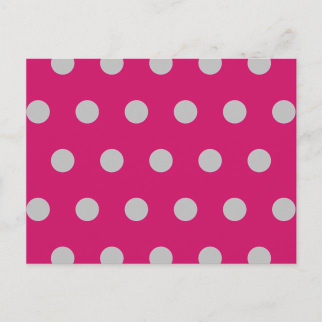 Carte postale Pointe Polka (rose et gris chauds) (Devant)
