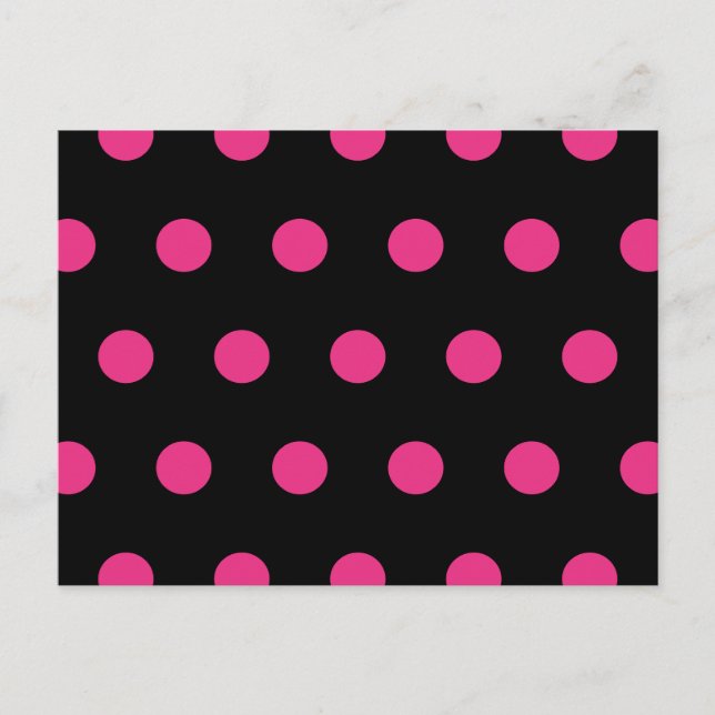 Carte postale Pointe Polka (rose noir et néon) (Devant)