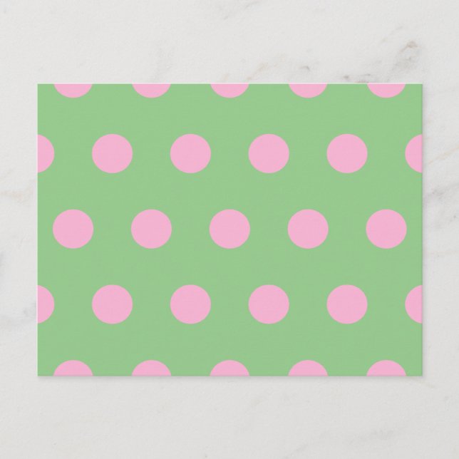 Carte Postale Pointe Polka (Sage Green & Pastel Pi (Devant)