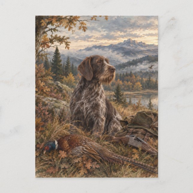 Carte Postale Pointer allemand à poil dur (Devant)