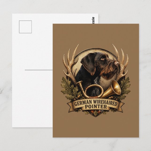 Carte Postale Pointer allemand à poil dur (Devant / Derrière)