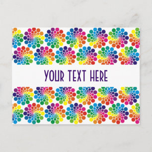 Carte Postale Points Couleur Cercle Motif + votre dos. & texte