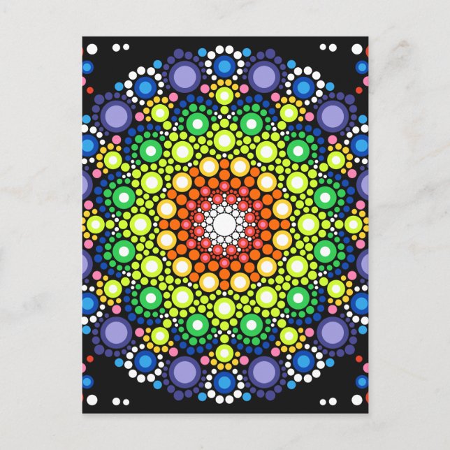 Carte Postale Points de Trippy de l'hippie rétro-fractale de Man (Devant)
