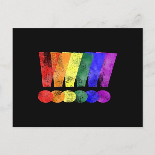Carte Postale Points d'exclamation LGBTQ Pride (Devant)