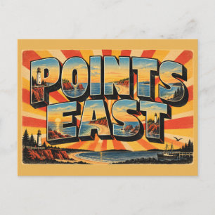 Carte Postale Points East PEI Phares Route Scénique Art