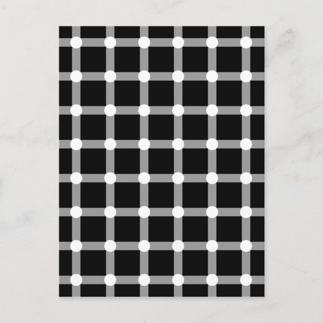 Carte Postale Points noirs Illusion optique Grille Carré point b (Devant)