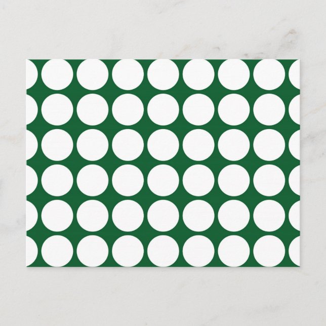 Carte Postale Pois blancs sur vert (Devant)
