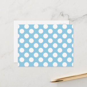 Carte Postale Pois Bleus, Motif Pointe Polka, Points, Pointe