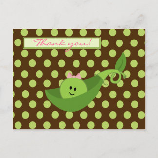 Carte Postale Pois dans un Baby shower de Merci de fille de pois