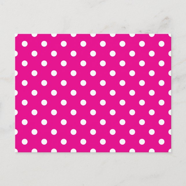 Carte Postale Pois rose et blanc chaud (Devant)