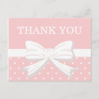 Pois roses et blancs & Bow Anniversaire Merci
