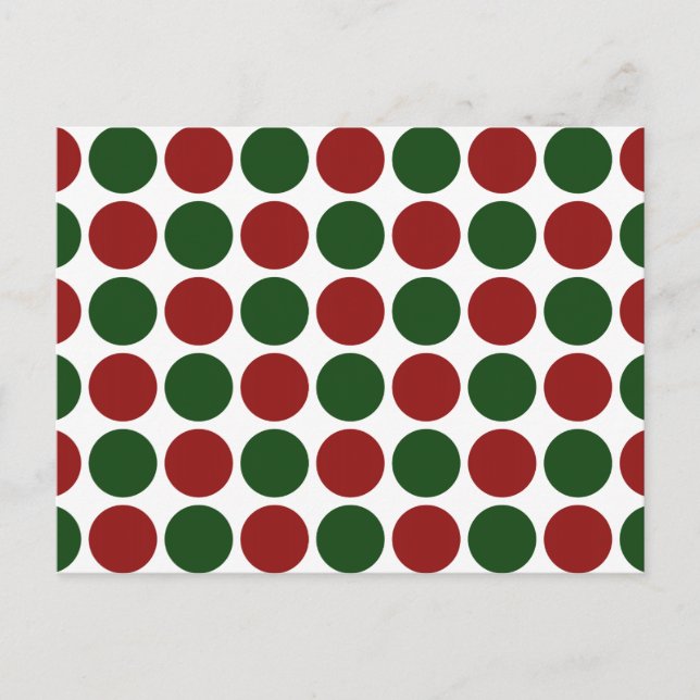 Carte Postale Pois rouges et verts en blanc (Devant)