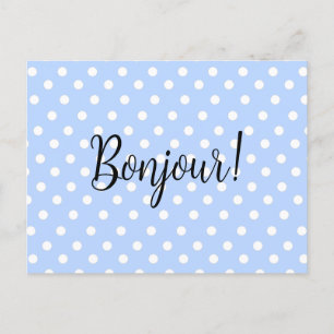 Carte Postale Pois sur Baby Blue