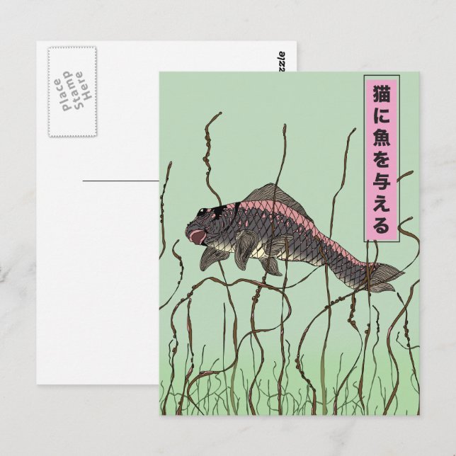 Carte Postale Poisson À Un Chat (Devant / Derrière)
