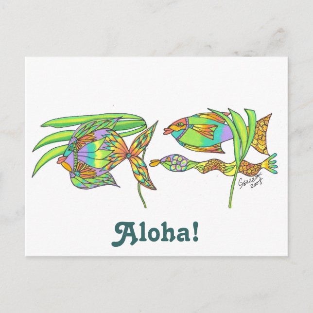 Carte Postale Poisson Aloha (Devant)