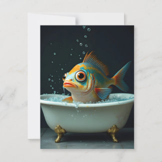 Carte Postale Poisson amusant dans le bain