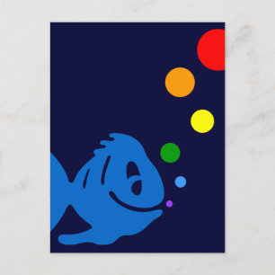 Carte Postale poisson arc-en-ciel