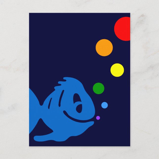 Carte Postale poisson arc-en-ciel (Devant)