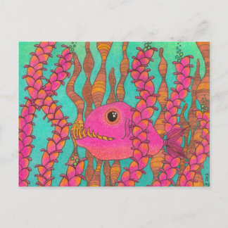 Carte Postale Poisson avec de grandes dents !