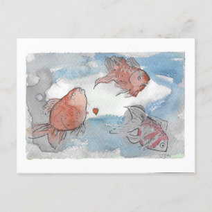 Carte Postale Poisson Avec Voeux