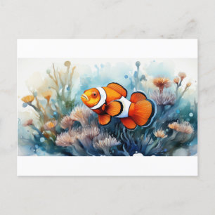 Carte Postale Poisson clown