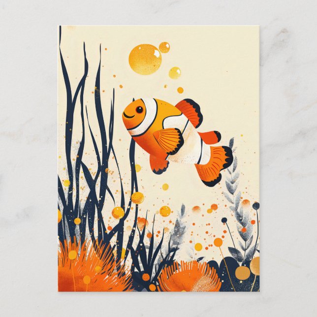 Carte Postale Poisson clown en Coral Reef (Devant)