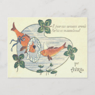 Carte Postale Poisson clown nénuphar