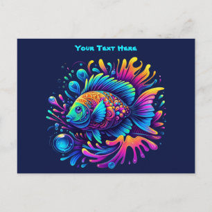 Carte Postale Poisson coloré