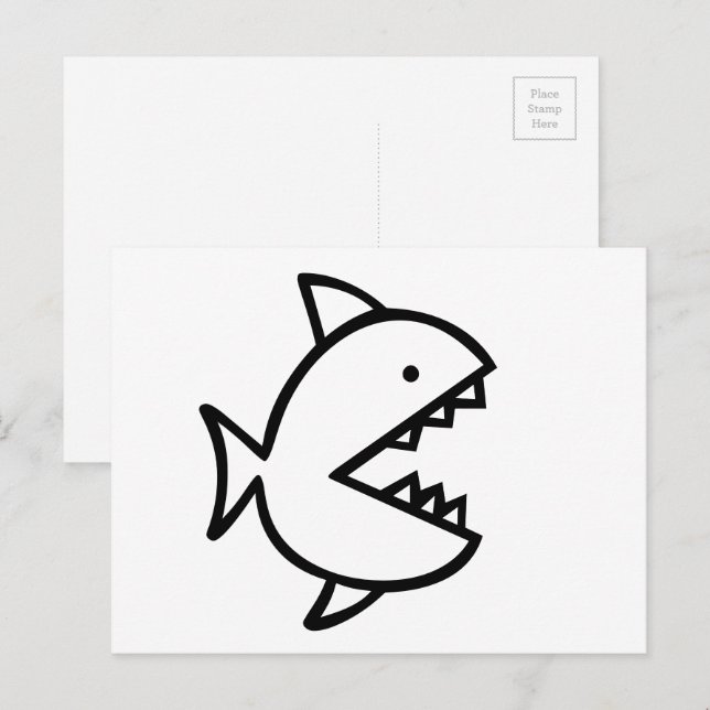 Carte Postale Poisson couleur avec dents (Devant / Derrière)