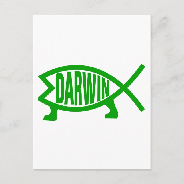 Carte Postale Poisson Darwin vert (Devant)