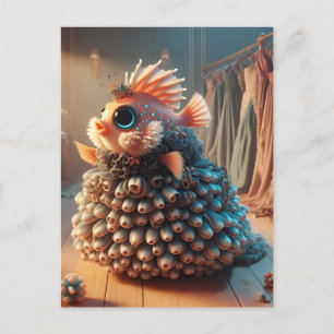 Carte Postale Poisson d'Imaginaire en robe