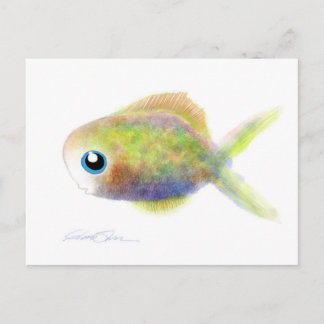 Carte Postale Poisson d'Imaginaire : Le Garçon aux yeux bleus